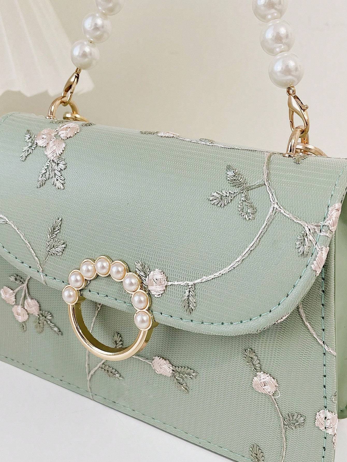 Elegant Pearl Lace Crossbody & Handbag for Women β Small Fashion Square Bag