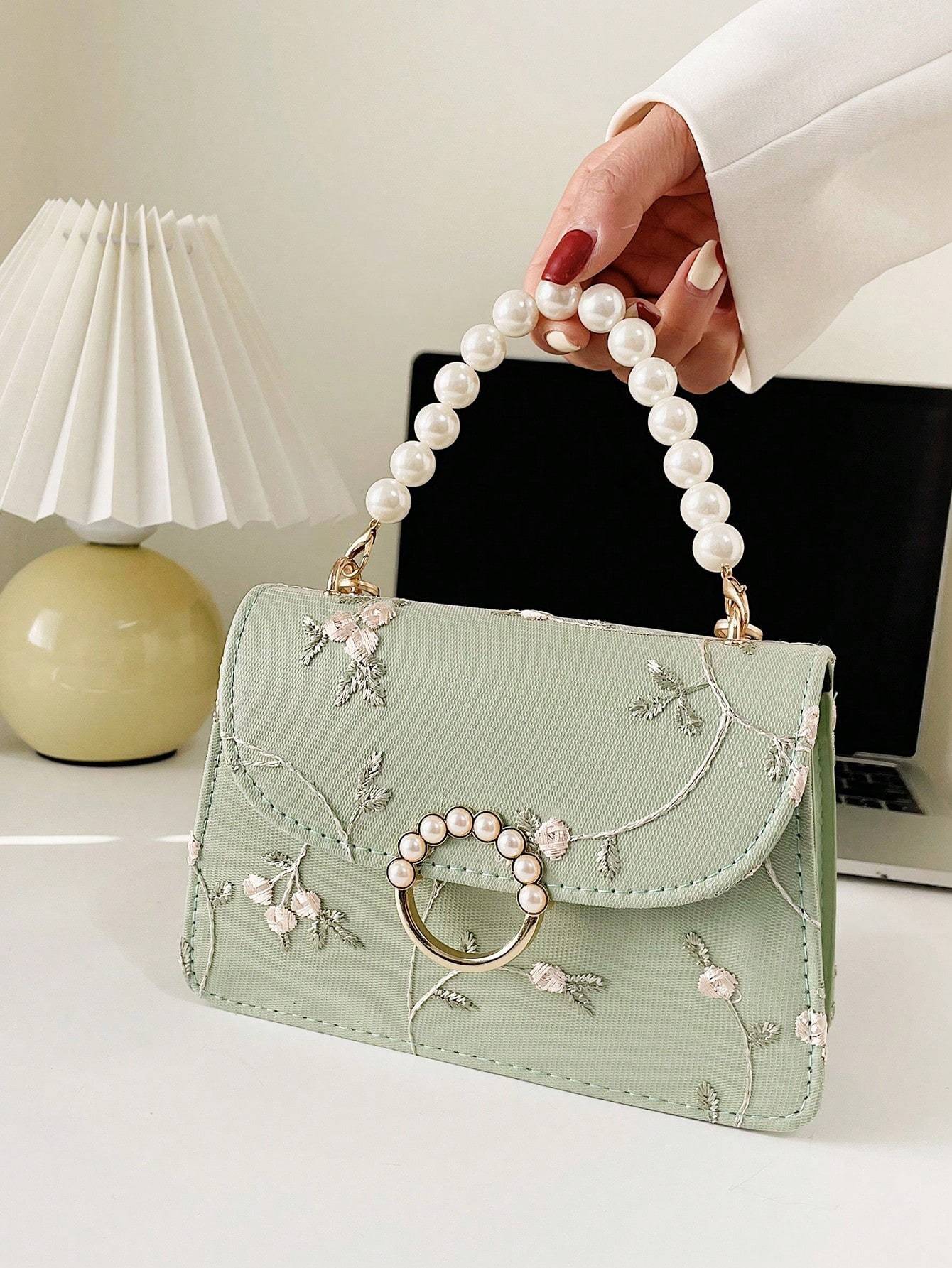 Elegant Pearl Lace Crossbody & Handbag for Women β Small Fashion Square Bag