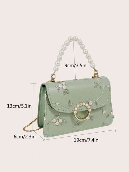 Elegant Pearl Lace Crossbody & Handbag for Women – Small Fashion Square Bag